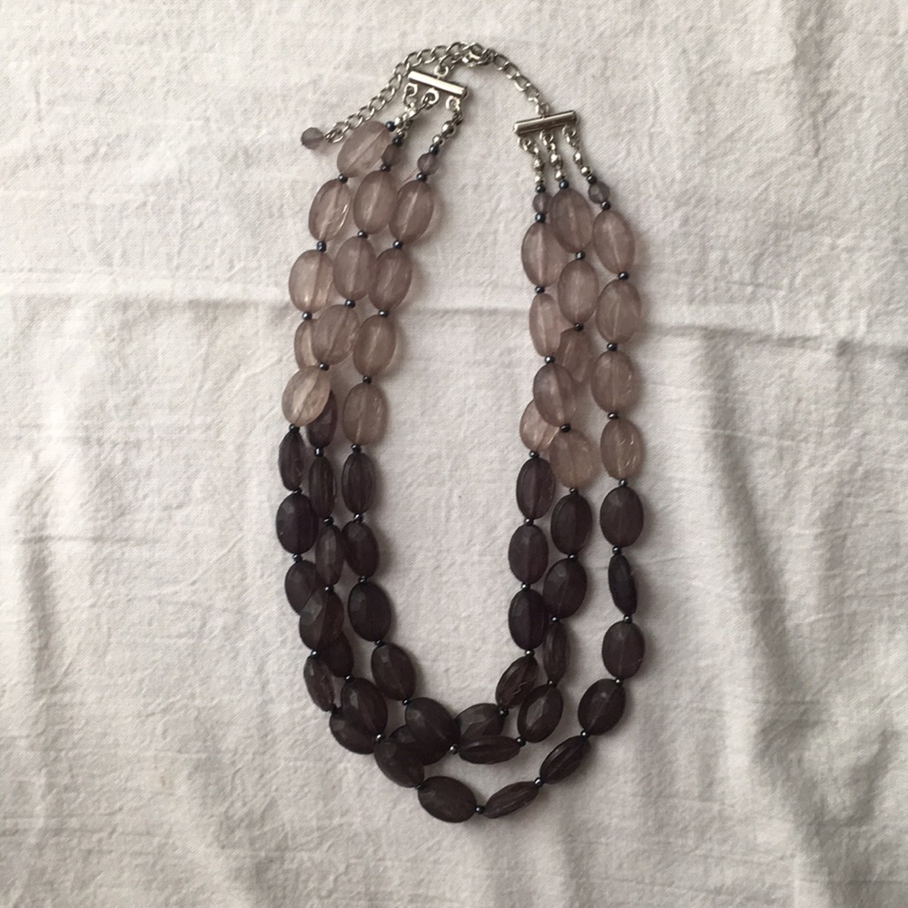 Purple ombré beaded necklace